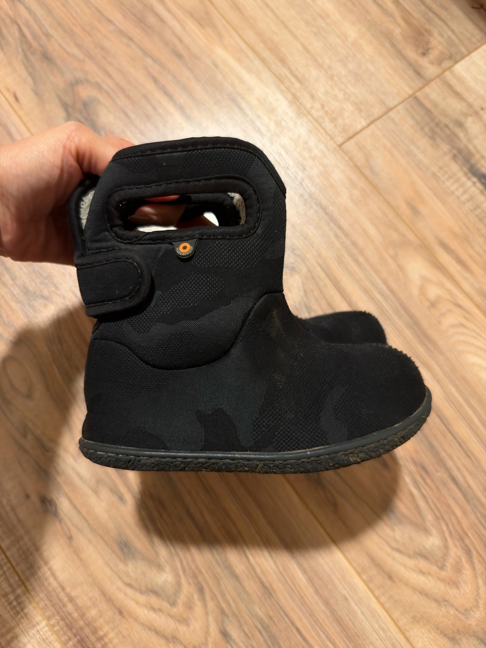 Kids Black Camo Winter Bogs- Pull-On Style Boys 9T